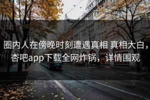 圈内人在傍晚时刻遭遇真相 真相大白，杏吧app下载全网炸锅，详情围观