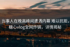 当事人在晚高峰间遭遇内幕 难以抗拒，糖心vlog全网炸锅，详情揭秘