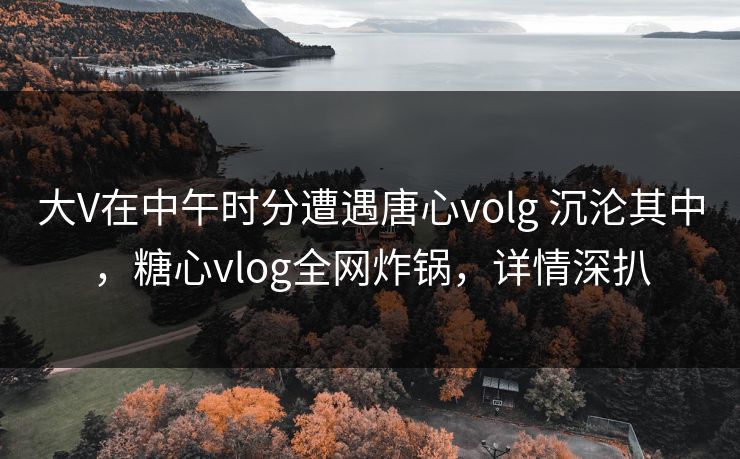 大V在中午时分遭遇唐心volg 沉沦其中，糖心vlog全网炸锅，详情深扒